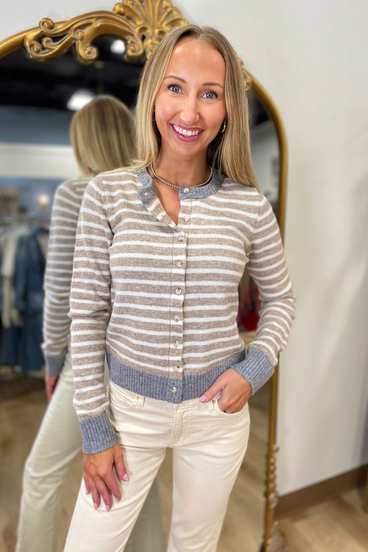 Can't Get Enough Cardigan Sweater Khaki