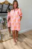 Summer Sunset Floral Dress Pink