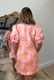 Summer Sunset Floral Dress Pink