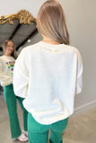 Mardi Gras Sequin Sweater Cream