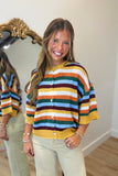 Quiet Weekend Multi Stripe Sweater Harvest