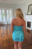Diamond Dazzle Sequin Homecoming Dress Teal