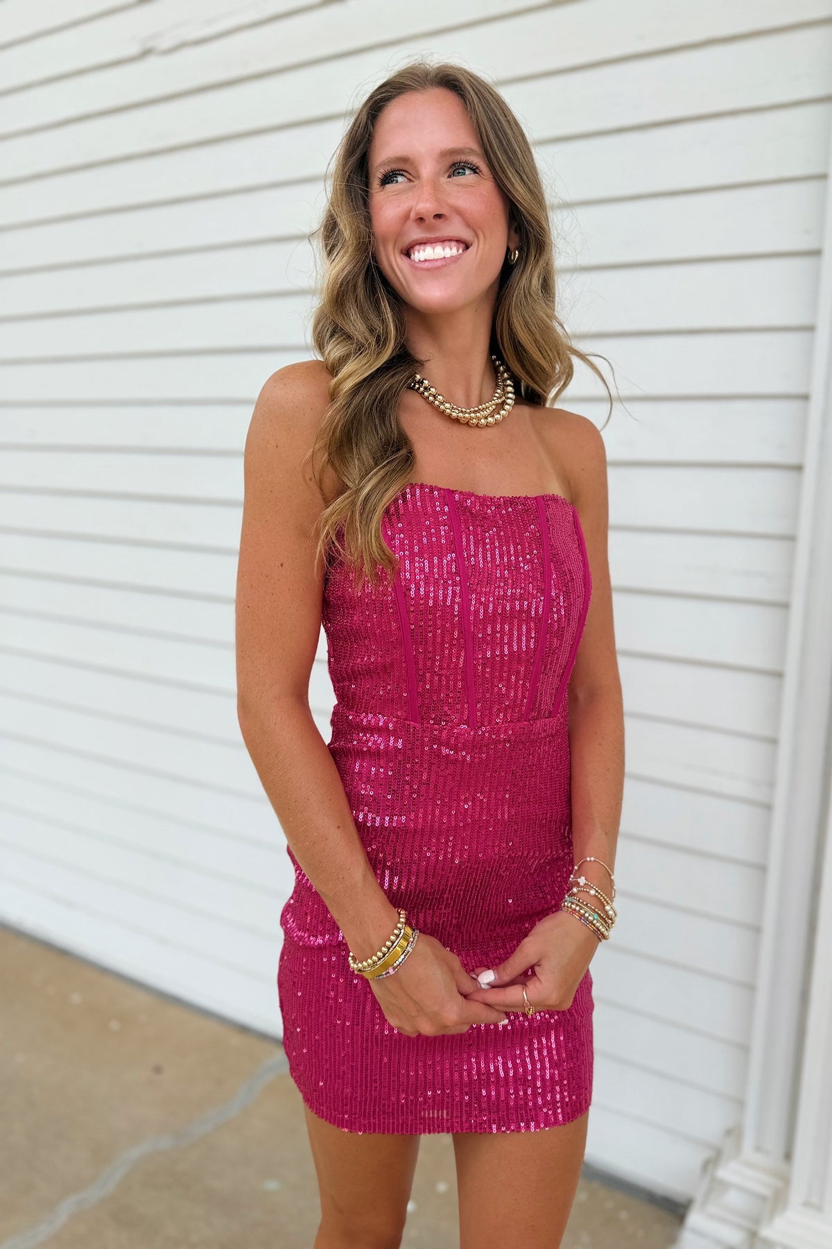 Pink Allure Strapless Homecoming Dress