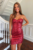 Radiate in Red Sequin Homecoming Dress