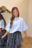 Fall Fest Short Sleeve Sweater Light Blue
