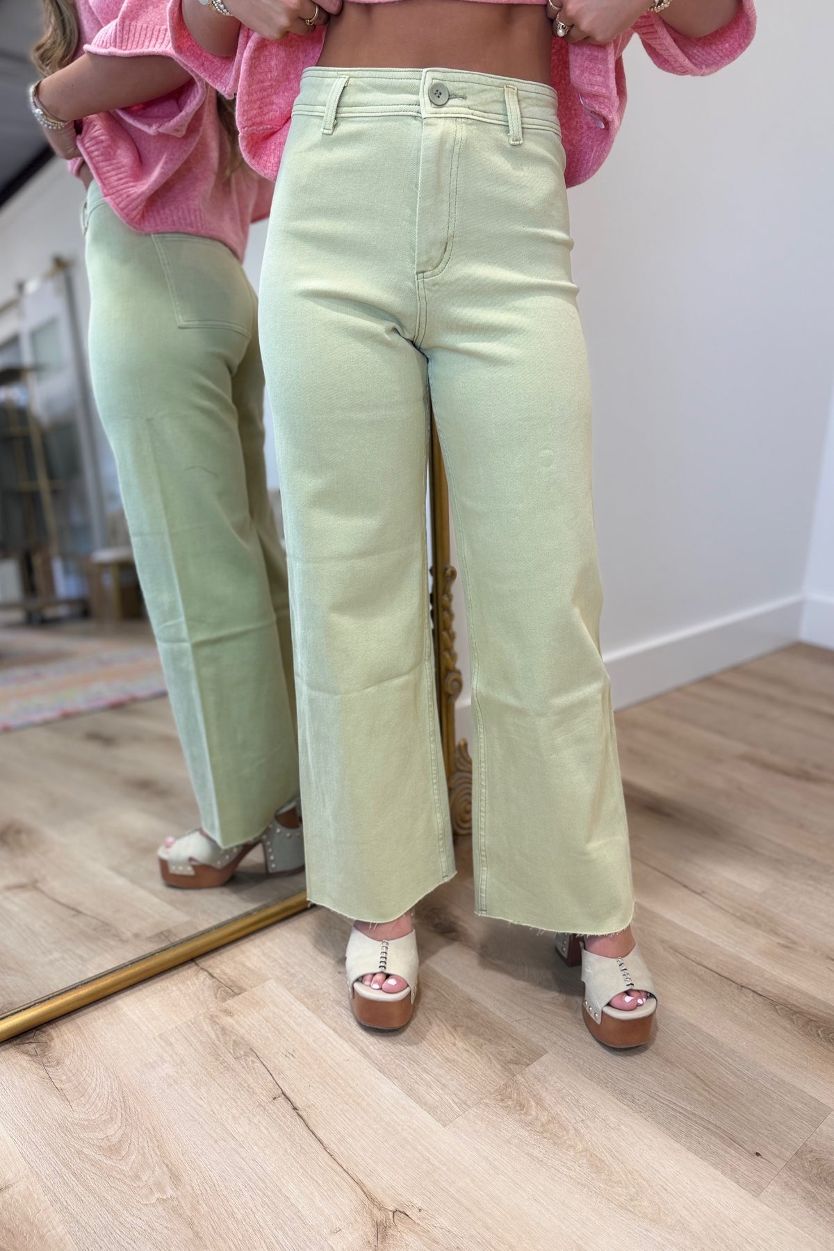Hug Me Tight Jeans Chartreuse RESTOCK