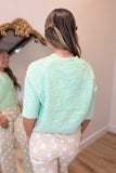 Color Theory Basket Weave Sweater Mint