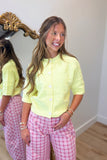 Color Theory Basket Weave Sweater Yellow