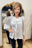 Umgee Yoke Blouse Silver