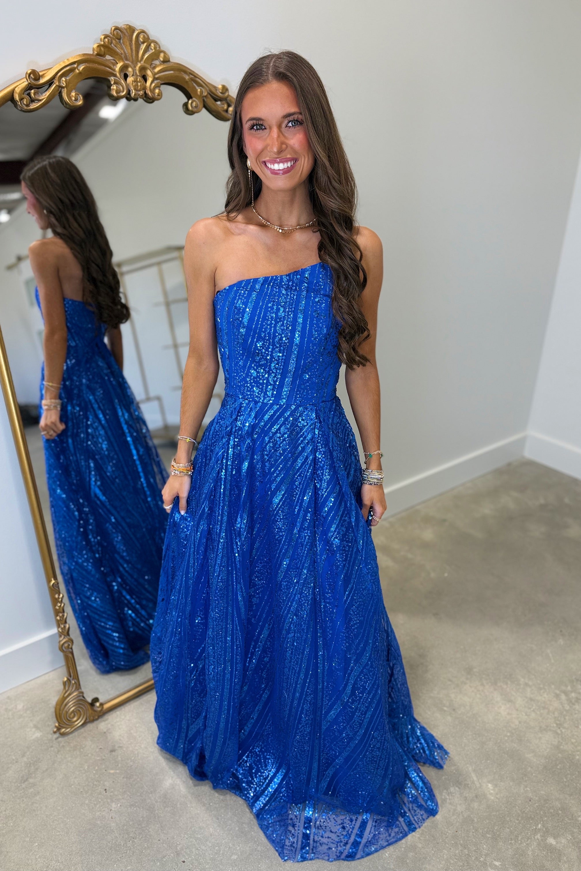 Steal The Spotlight Asymmetrical Prom Dress Royal