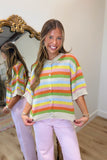 Quiet Weekend Multi Stripe Sweater Sunrise