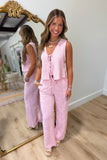 RD Style Lora Soutache Tie Front Top Pink