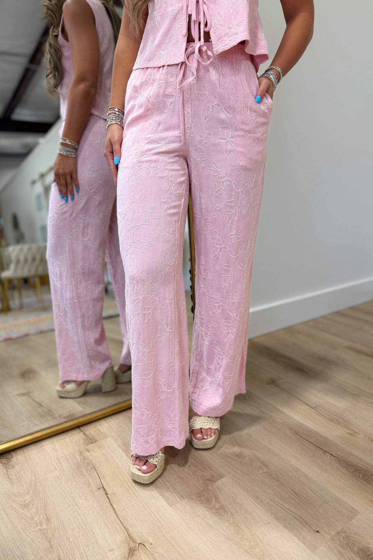 RD Style Lora Soutache Pants Pink