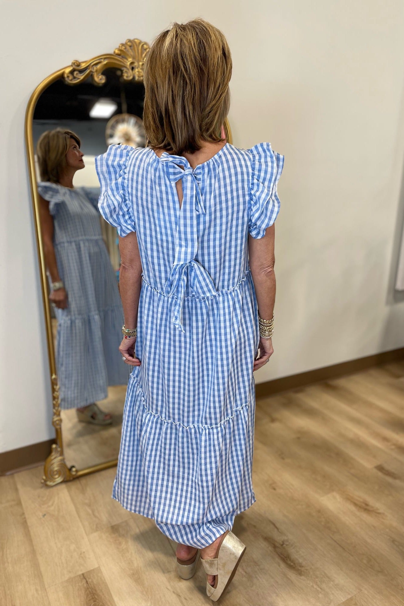 Mud Pie Bardot Maxi Dress Blue