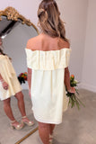 Bow Behavior Off the Shoulder Dress Yellow