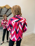 Multiples Ruffle Stand Collar Pink