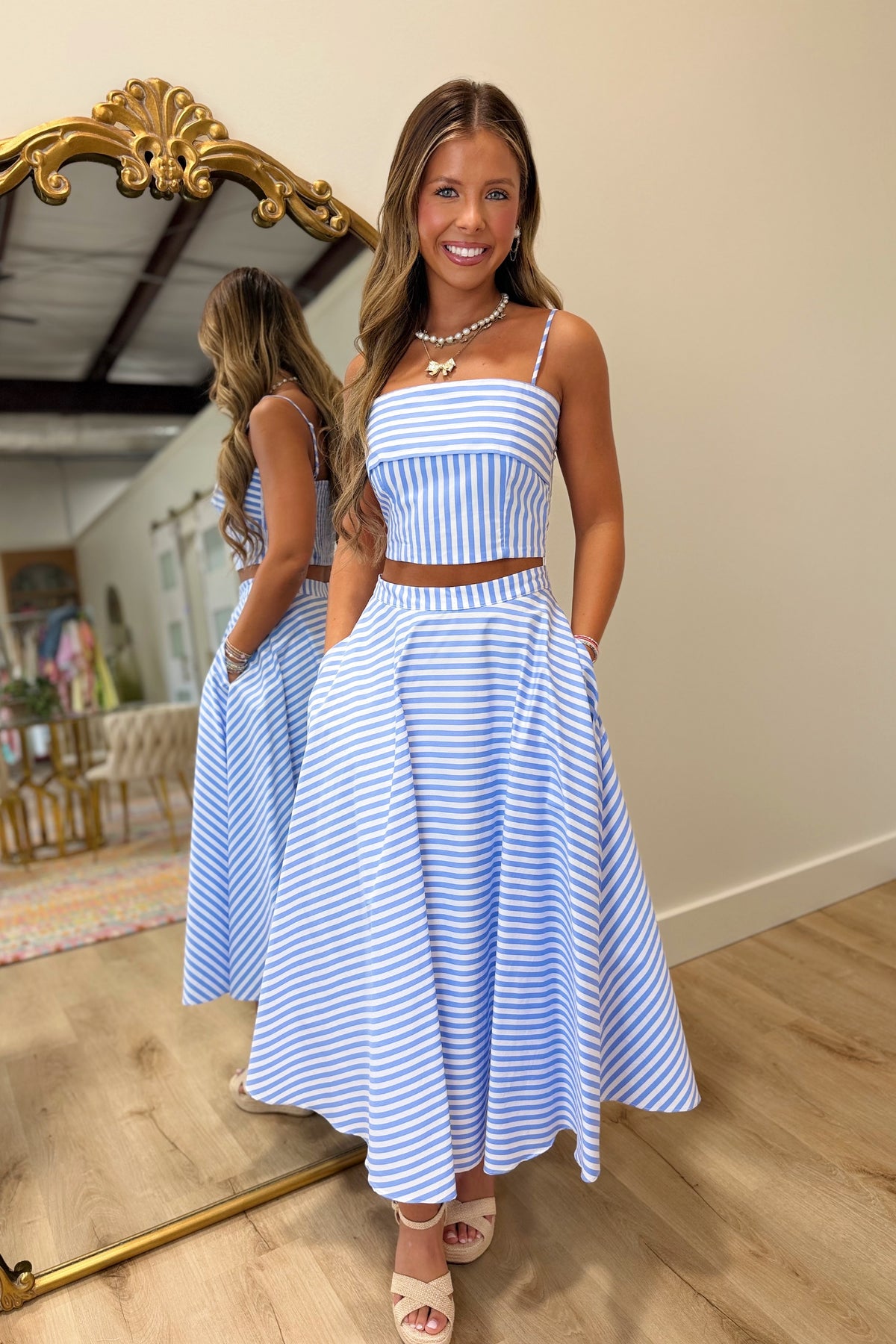 Set Sail Striped Set Blue