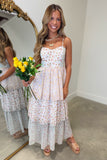 Blooming Tiers Midi Dress Green