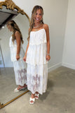 Chapel Lace Tiered Maxi Dress Cream