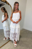 Chapel Lace Tiered Maxi Dress Cream