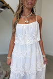 Chapel Lace Tiered Maxi Dress Cream