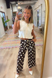 Perfect Polka Dots Scalloped Pants Brown