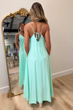Elan V Neck Spagetti Strap Maxi Mint
