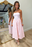 Blushing Beauty Strapless Dress Pink