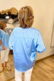 EGGcelent Choice V Neck Blouse Blue