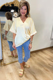 EGGcelent Choice V Neck Blouse Yellow