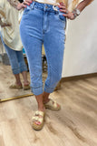 Charlie B Cuff Snap Pant Light Blue