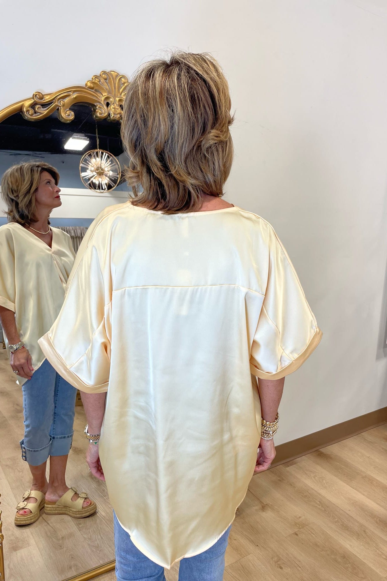 EGGcelent Choice V Neck Blouse Yellow