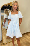 Pretty Petal Baby Doll Dress Blue