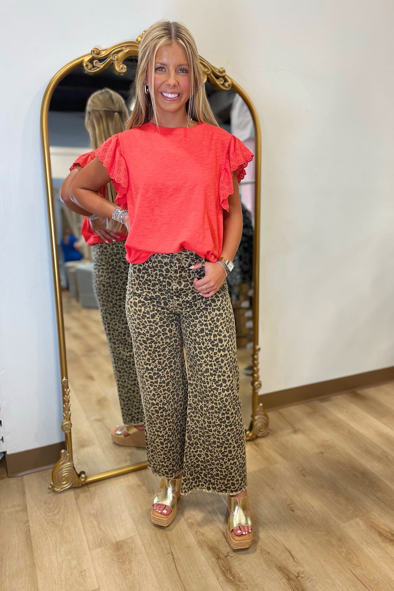 Leopard Run Wide Leg Pants