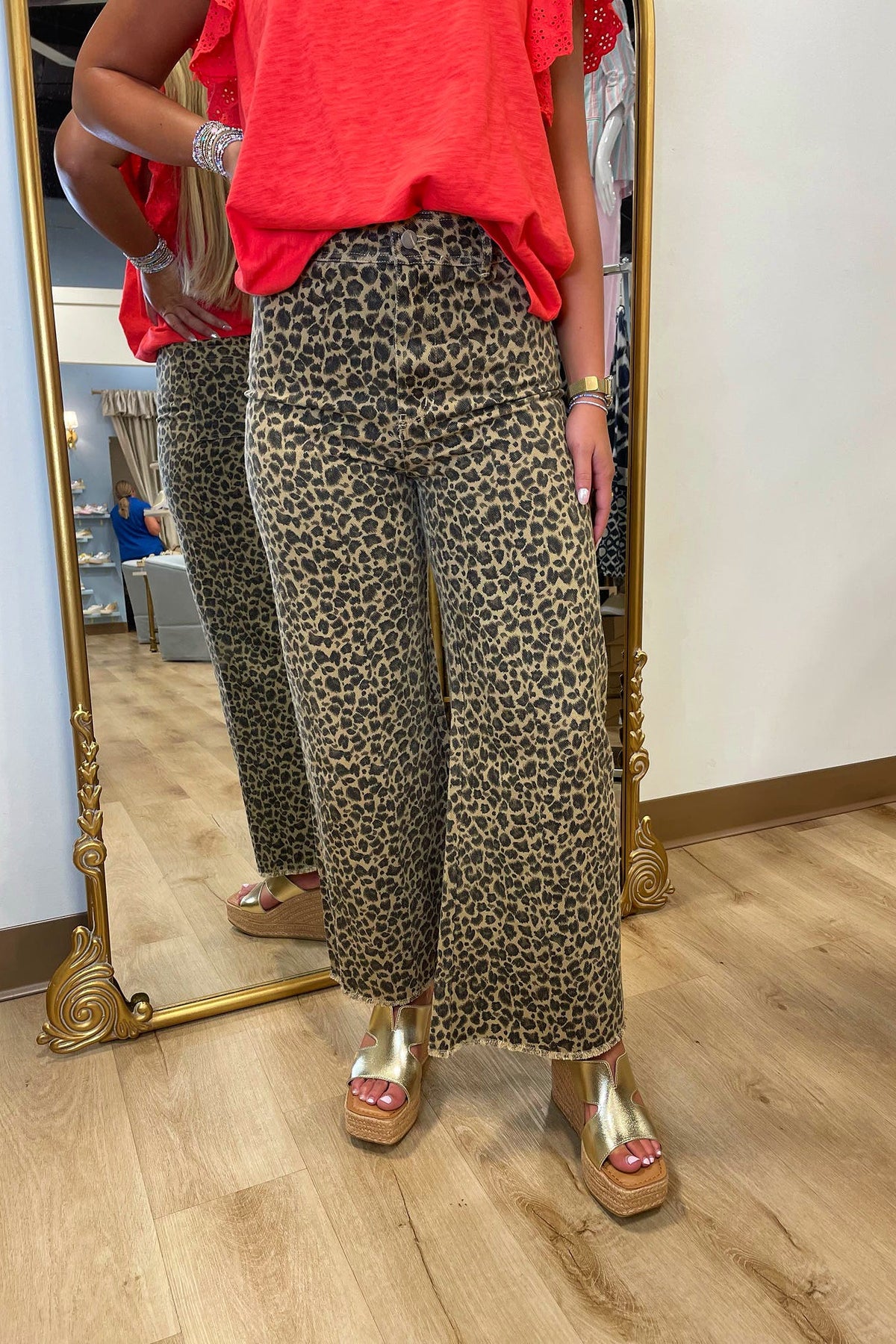 Leopard Run Wide Leg Pants