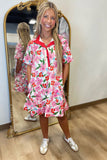 Petal Perfect Short Sleeve Dress Red