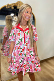 Petal Perfect Short Sleeve Dress Red