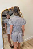 Lila Gingham Bubble Romper Brown