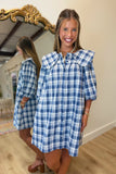 Autumn Evermore Plaid Dress Blue
