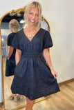 Clean Slate Puff Sleeve Dress Black