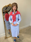 Renuar Side Knot Shirt Dress Blue