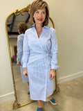 Renuar Side Knot Shirt Dress Blue