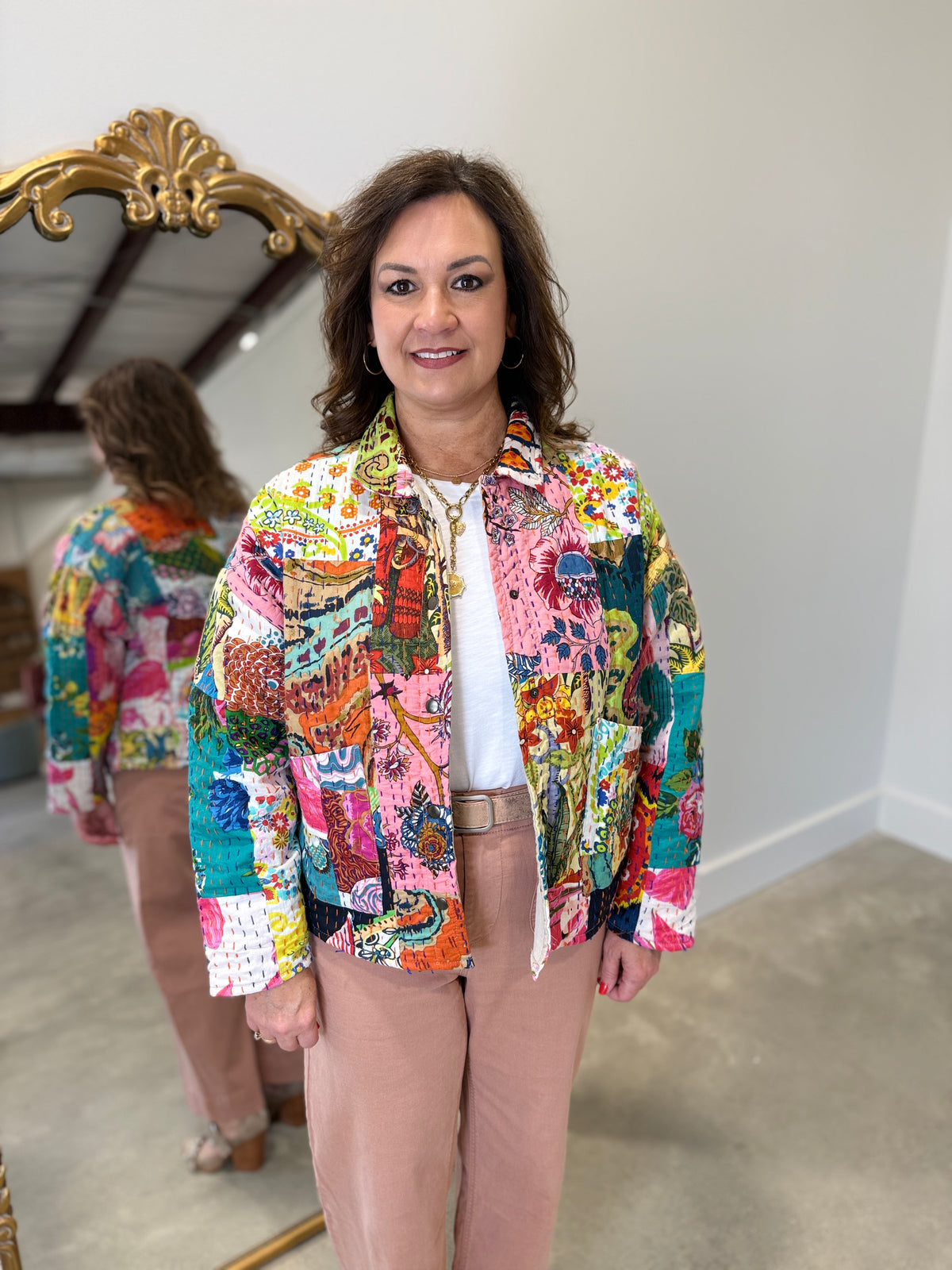 Dylan Quilted Maya Jacket Multi Colored