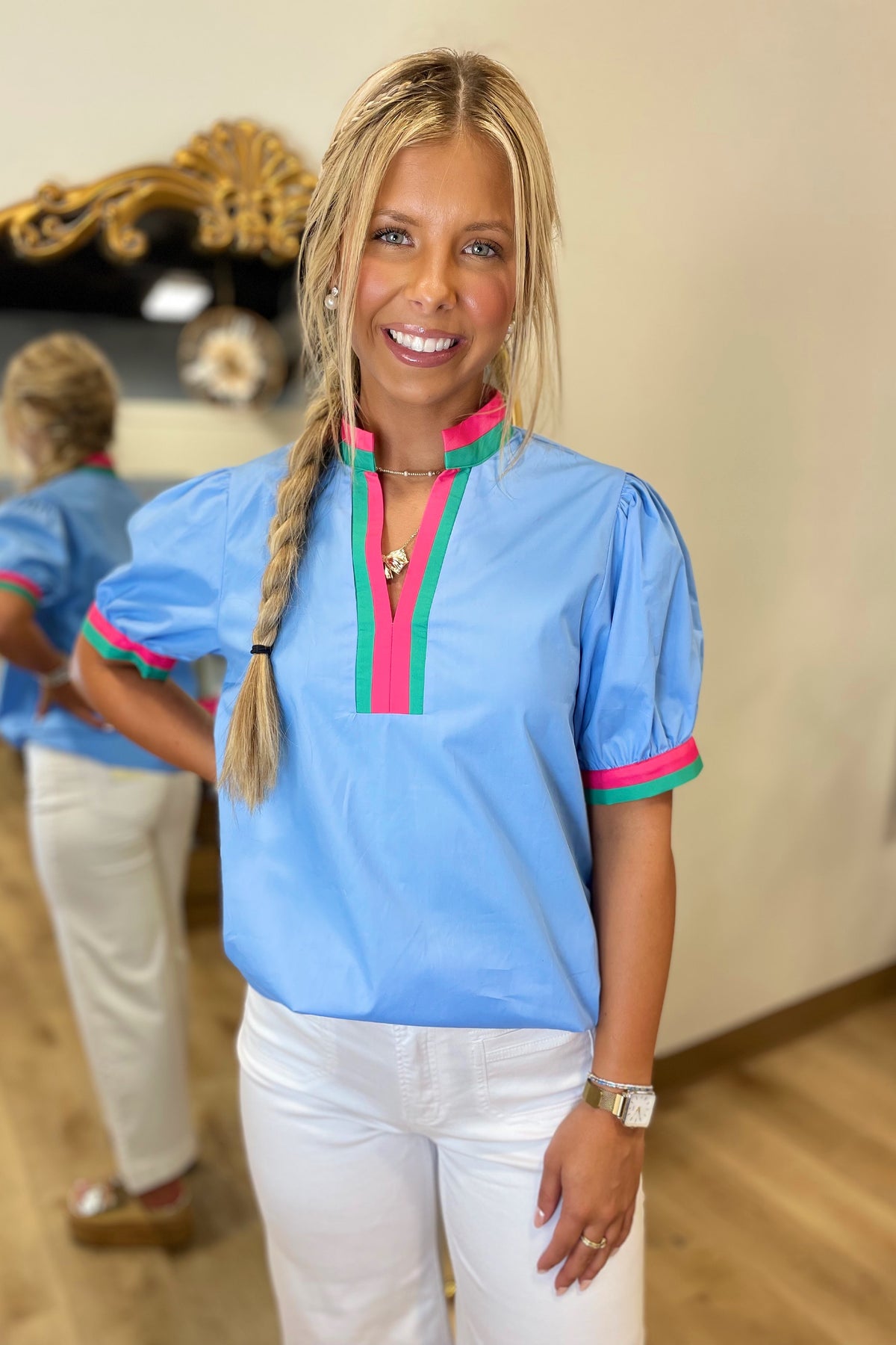 Robin's Egg Blue Blouse