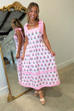 Pattern Perfection Floral Midi Dress Pink