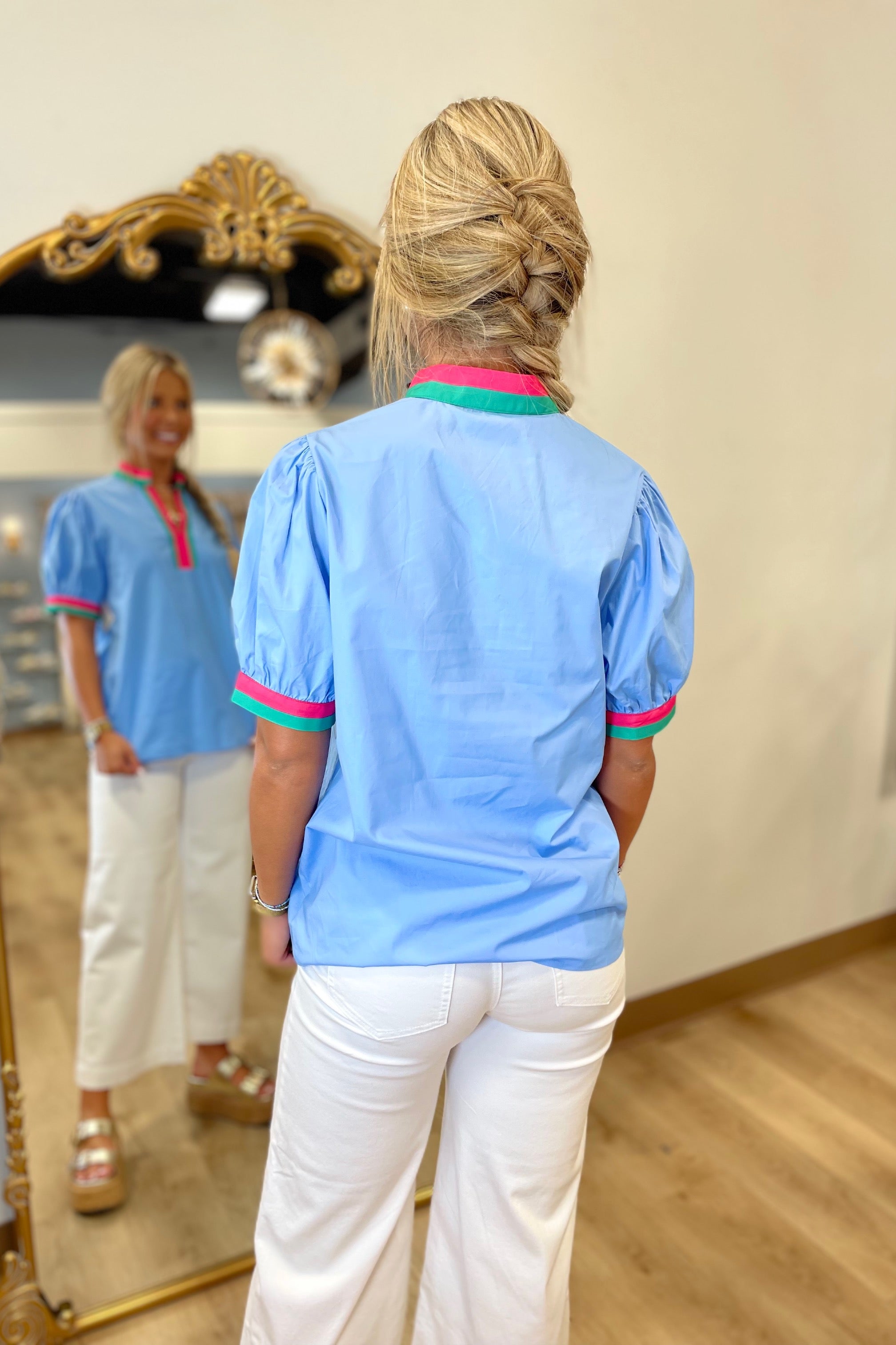 Robin's Egg Blue Blouse