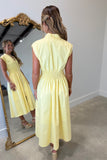 Stella Front Zip Midi Dress Yellow