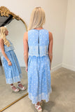 Evelyn Eyelet Dress Blue