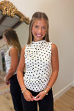 Macy Polka Dot Sleeveless Top Cream