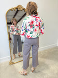APNY Ponte Cropped Wide Leg Pant Pebble